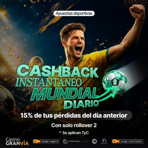 15% de cashback en apuestas deportivas durante el Mundial