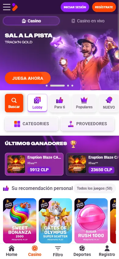 Inicio de TonyBet Chile con promoción de 75 millones CLP.