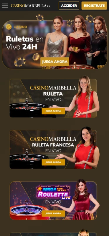 mesas de ruleta en vivo exclusivas casino marbella