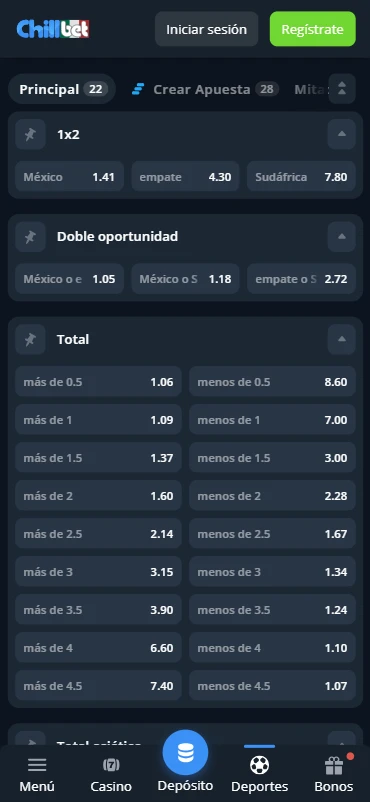 sportsbook sitio de apuestas chillbet futbol moneyline total goles lineas asiáticas