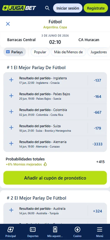 parlays jugabet.mx apuestas combinadas