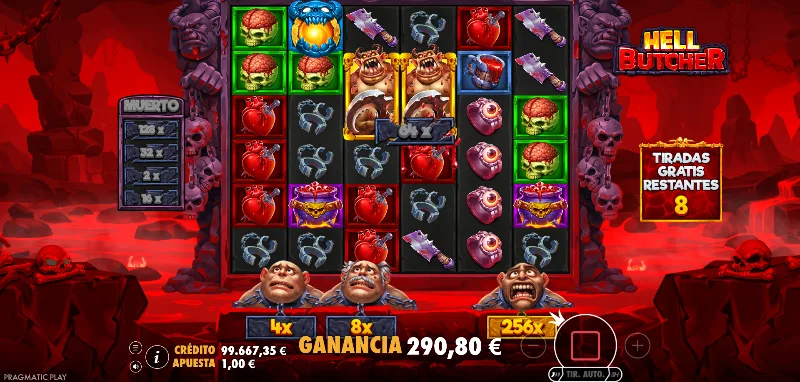 Eliminación de un multiplicador durante el bonus del Infierno Carnicero.