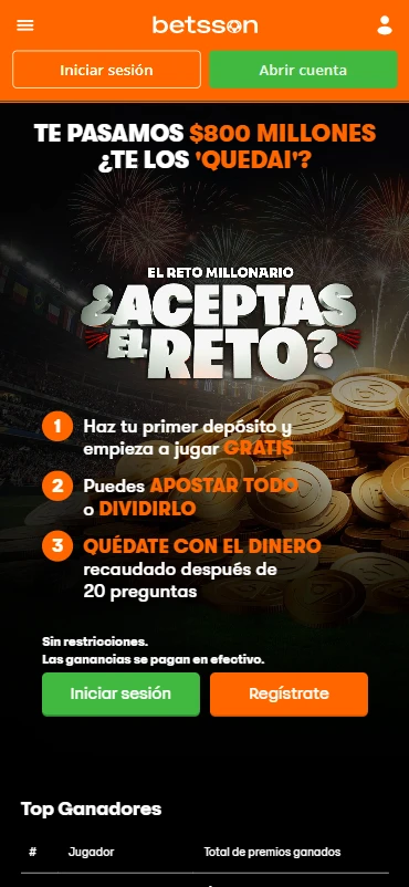 promoción reto millonario betsson preguntas premios
