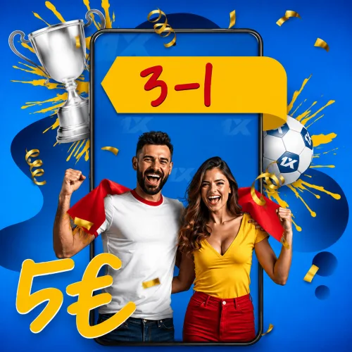 Consigue una freebet de 5€ al apostar desde la app de 1xBet