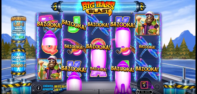 Bazooka en Blast Big Bass tragaperras.