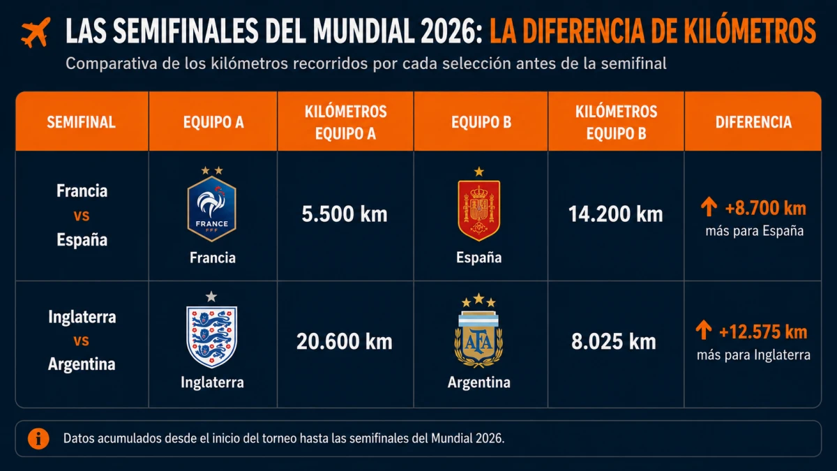 Distancias recorridas semifinalistas Mundial. CDA