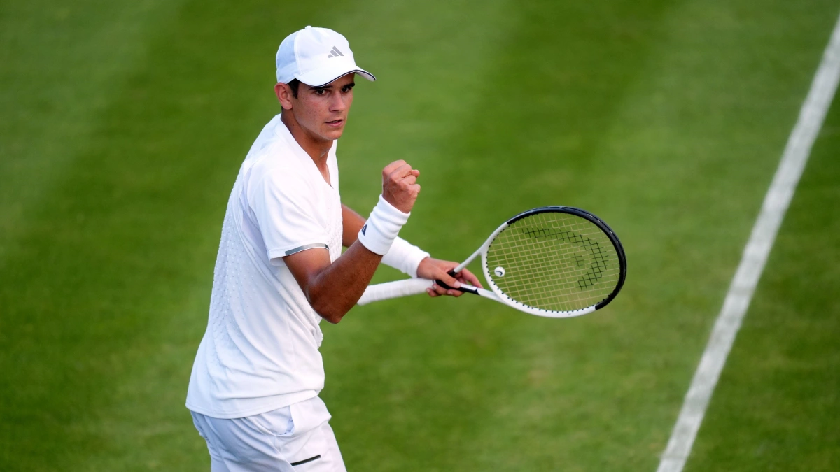 Rafa Jódar tras ganarle a Carreño en Wimbledon.