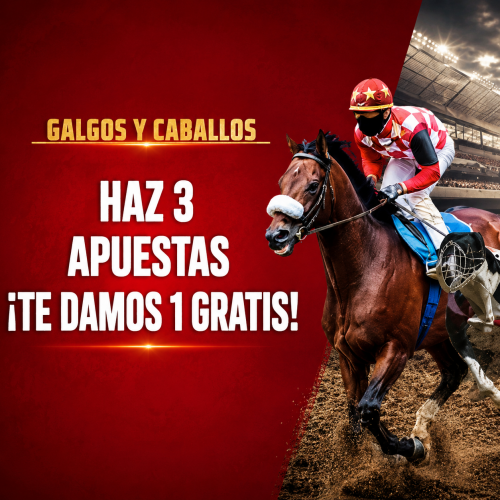 Haz 3 apuestas combinadas en carreras y consigue una freebet de hasta 10€